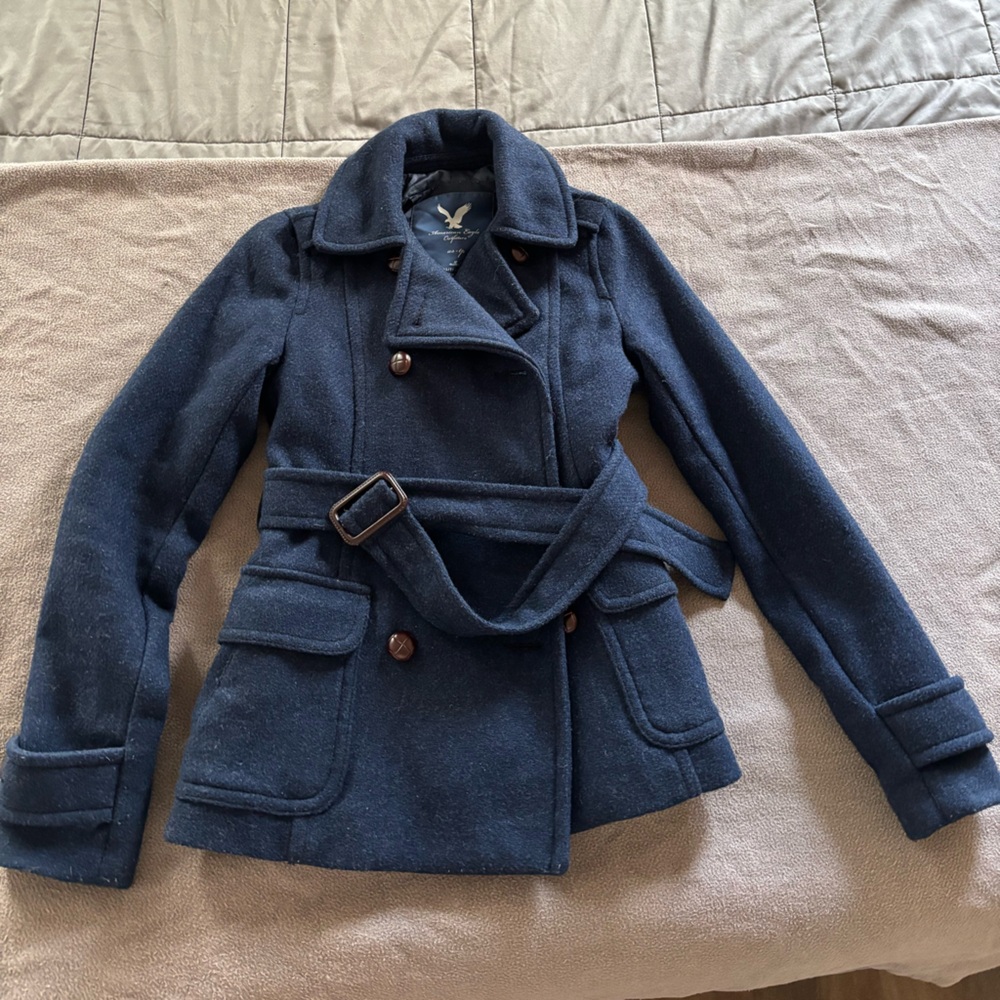 American Eagle Outfitters Dark Blue Peacoat
